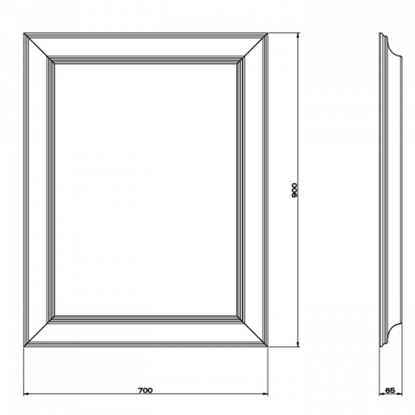 Gessi Eleganza Зеркало настенное 70х90см в белой раме
