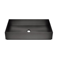 Gessi 316 Раковина 60x35 см, без отв., для установки на столешницу, без перелива, нержавеющая сталь, цвет: Black Metal Brushed PVD
