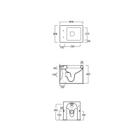 Simas Frozen унитаз напольный приставной 37.5х51см, цвет: белый