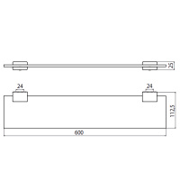 EMCO System2 Полка, прозрачное стекло, 600мм, подвесной, цвет: хром