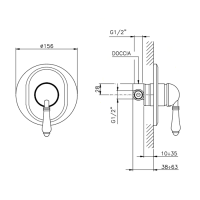 Nicolazzi Cristallo Liberty Встраиваемый смеситель для душа, 1 источник, цвет: хром