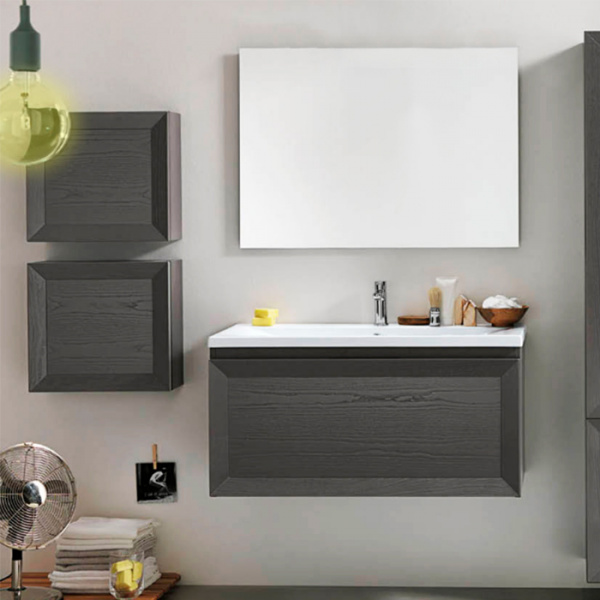 EBAN Paola  Комплект мебели 101 см, с 1 выдвижным ящиком, с раковиной и зеркалом Цвет: GRIDGIO ARDESIA