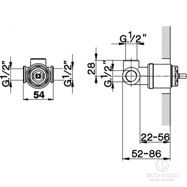 CISAL Встраиваемая часть однорычажного смесителя для душа, ZA00431104