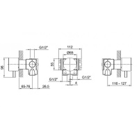 Fantini AF/21 Встраиваемый смеситель для душа, цвет: матовая натуральная сталь