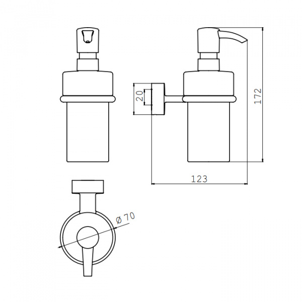 EMCO Rondo2 Дозатор для жидкого мыла, стекло матовое, подвесной, цвет: хром