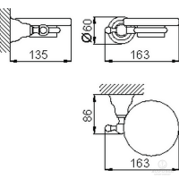 HUBER Croisette Мыльница подвесная, цвет: хром/керамика