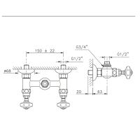 Nicolazzi Teide Смеситель для душа без гибкого шланга и лейки, ручки Crystal handle, цвет: хром