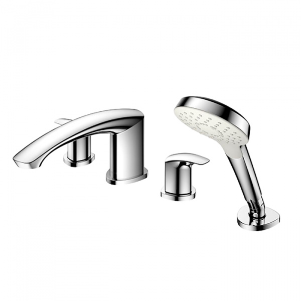 TOTO GM Смеситель для ванны на 4 отв. 475x270x226мм с ручным душем, цвет: хром