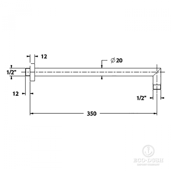 CISAL Cherie Держатель верхнего душа настенный, L350, цвет: золото