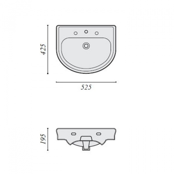 Sbordoni Masaccio Раковина 52х42х19.5 см, 1 отв., цвет: белый