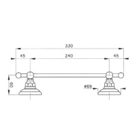 Nicolazzi Classica Lusso Полотенцедержатель двойной, украшенный кристаллами 33см., подвесной, цвет: золото