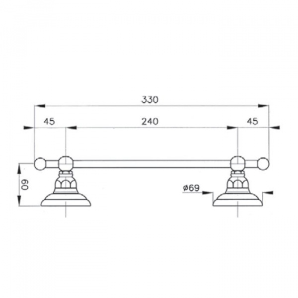 Nicolazzi Classica Lusso Полотенцедержатель двойной, украшенный кристаллами 33см., подвесной, цвет: хром