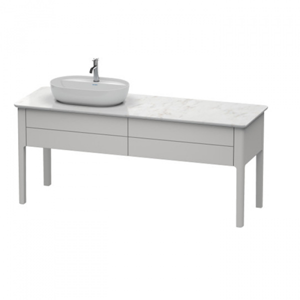 Duravit Luv База напольная, с 2 выдв. ящиками, каменной столешницей и раковиной, раковина слева, 743x1788x570,  цвет: скандинавско белый шелковисто-матовый