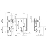 Fantini AF/21 Встраиваемый смеситель для душа, цвет: Matt British Gold PVD