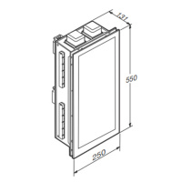 Armani Roca Island Встраиваемый шкафчик 25х13.1хh55см с зеркалом, розетками, полочкой и подсветкой (транформатор 12V/DC не включен) SX, цвет: silver