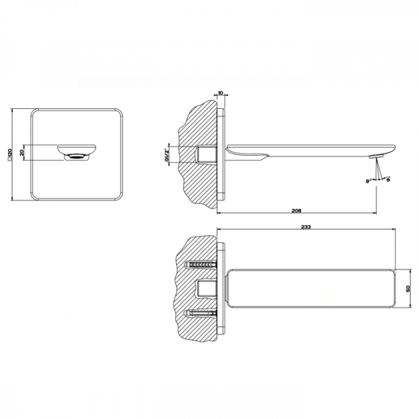 Gessi iSpa Настенный излив, для монтажа с удаленным управлением 46112+41110 (не входит в комплект), цвет: хром