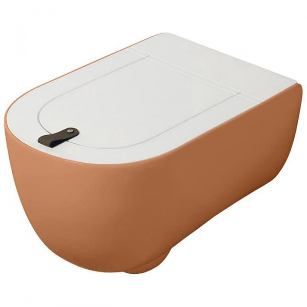 Artceram THE ONE Унитаз подвесной безободковый , 52х35см, с креплениями, цвет: arancio cammeo СИДЕНЬЕ НА ВЫБОР