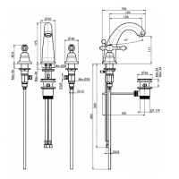 Carlo Frattini Epoque, Cмеситель для раковины на 3 отверстия, цвет: Хром