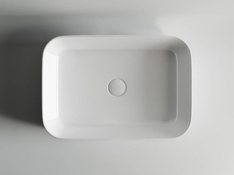 Умывальник чаша накладная прямоугольная Element 600*420*140мм Ceramica Nova белый CN5004