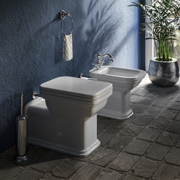 Kerasan Waldorf Унитаз напольный пристенный 55х37см, цвет: белый, СИДЕНЬЕ НА ВЫБОР