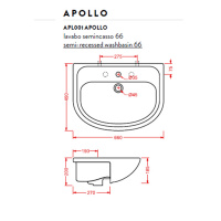 Artceram WASHBASINS APOLLO Раковина 66х49 см, 1 отв., цвет: белый