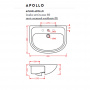 Artceram WASHBASINS APOLLO Раковина 66х49 см, 1 отв., цвет: белый