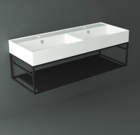 Simas Agile Структура металлическая 121x46xh28см, подвесная, для раковины с 1 отв., AG121, с 1 полкой, цвет: черный матовый