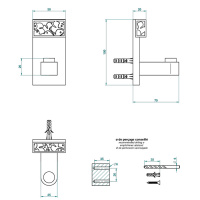 THG Ginkgo Крючок, длинный, подвесной, цвет: золото/хрусталь