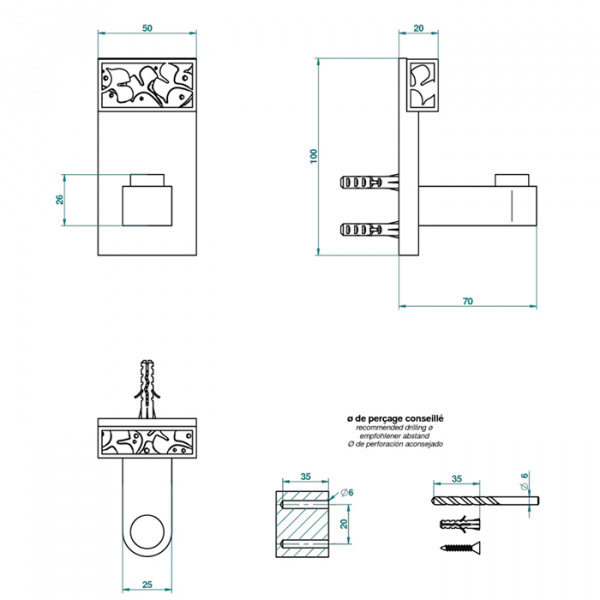 THG Ginkgo Крючок, длинный, подвесной, цвет: золото/хрусталь