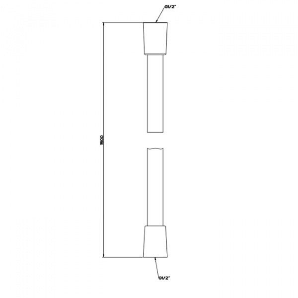 Gessi 316 Шланг сromalux для ванны с коническим соединением на 1/2", длина 150 см, цвет: brushed black metal pvd
