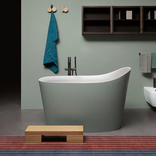 Antonio Lupi Mastello Ванна отдельностоящая 135х75хh87 см, с донным клапаном (хром), сифоном и гибким шлангом, мат-л: Flumood