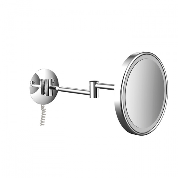 EMCO Pure Зеркало косметическое, LED, Ø203мм,  двойной, snoer, 3x кратное увеличение, подвесной, цвет: хром