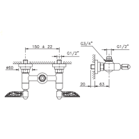 Nicolazzi Liberty Смеситель для душа без гибкого шланга и лейки, цвет:хром