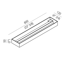 Agape 369 Двойной полотенцедержатель, 60см, подвесной, цвет: глянец