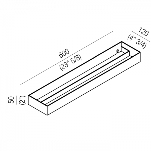Agape 369 Двойной полотенцедержатель, 60см, подвесной, цвет: глянец