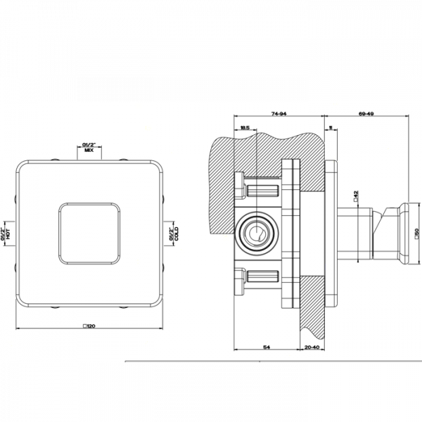 Gessi iSpa Встраиваемый однорычажный смеситель, внешняя часть, цвет: хром