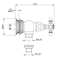 Nicolazzi Impero Вентиль запорный для стиральной машины, цвет: хром