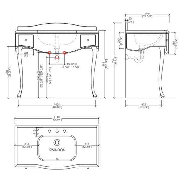 Devon&Devon Audrey Комплект мебели 111х57,5хh89,5/99,5 см. цвет: черный / хром