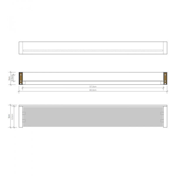 Decor Walther Brick GLA60 Полочка стеклянная 60x9см, подвесная, цвет: хром
