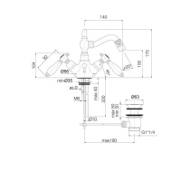 Carlo Frattini Herend, Смеситель для биде на 1 отверстие с вращающимся изливом, цвет: Хром