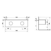 Laufen Alessi One Тумба с 2 раковинами, 160х50х33см, с 4 выдвиж. ящиками, цвет: орех