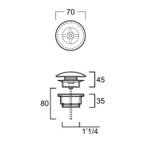 Simas Донный клапан, незапираемый, с керамической крышкой, цвет: Navy matt
