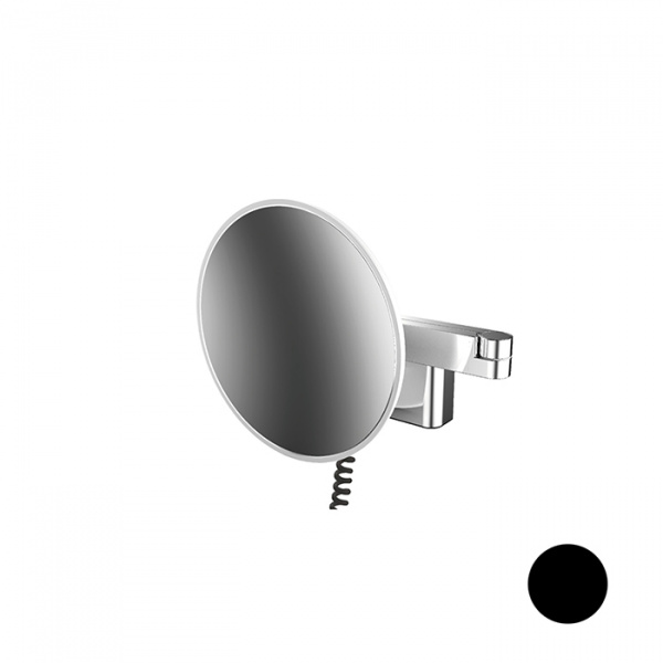 EMCO Evo Зеркало косметическое, LED, Ø209мм,  двойной, snoer, ELS, 3x кратное увеличение, подвесной, цвет: черный