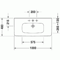 Duravit DuraStyle Раковина 100х48 см, 3 отв., цвет: белый