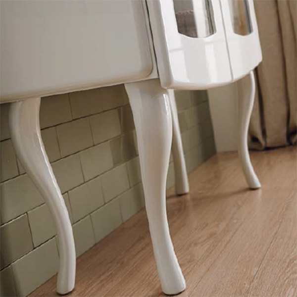 Sbordoni Колонна Navene наполная 110х80х36.5см, 2 стекл дверки,  3стекл  полки, ручки 0A, цвет Biancospino