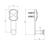 THG Infini white porcelain Крючок, подвесной, цвет: хром
