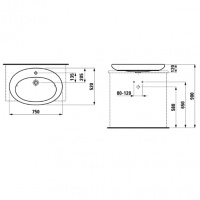 Laufen Alessi One Раковина-чаша 75х52х9 см, без отв., цвет: белый