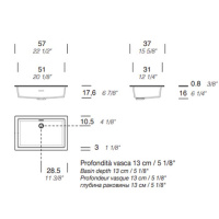 NOORTH milldue edition Раковина 51х31х15 см, без отв., цвет: белый