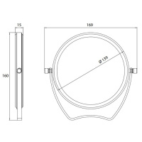 EMCO Pure Зеркало косметическое, Ø139мм, переносное, 5x кратное увеличение, настольное, цвет: хром