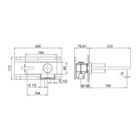 Fantini Nostromo Смеситель для душа встраиваемый, термостатический, с переключателем на 3 положения, горизонтальная установ, внешняя часть, цвет: черный матовый